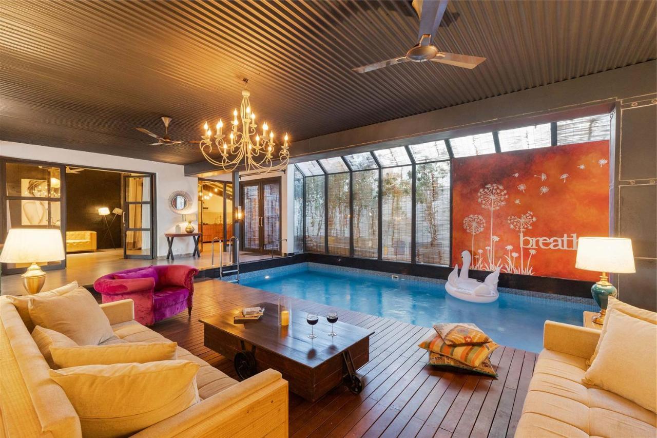 Stayvista'S The Barn House - Farm-View Villa With With Bonfire, Indoor Pool & Bar Chandīgarh Dış mekan fotoğraf